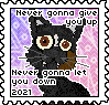 never gonna give you up stamp
